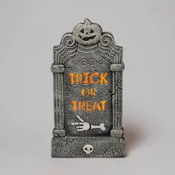 "Trick or Treat" Light Up Foam Tombstone Halloween Decorative Prop - Hyde & EEK! Boutique™