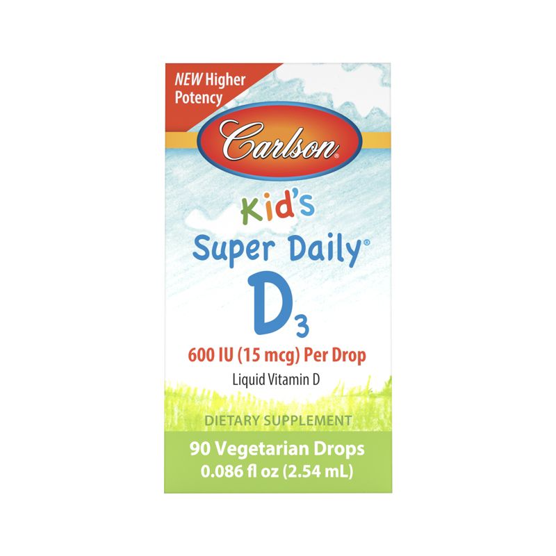 Carlson - Kid's Super Daily D3, Vitamin D Drops, 400 IU (10 mcg) per Drop, Vegetarian, Unflavored, 5 of 8