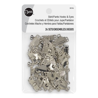 Dritz 24pc Hooks and Eyes for Skirt/Pants Nickel