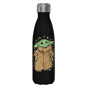 Star Wars The Mandalorian Jolly Grogu  Stainless Steel Water Bottle - Black - 17 oz.