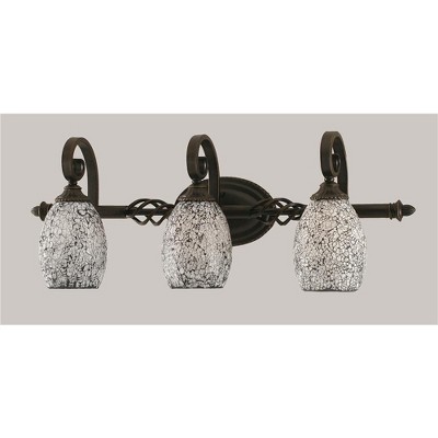 Toltec Lighting Elegante 3 - Light Vanity in  Dark Granite with 5" Black Fusion Shade