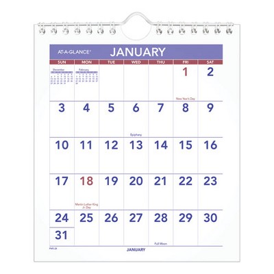 Mini Monthly Wall Calendar with Fold-Out Easel, 7 x 8, White Sheets, 12-Month (Jan to Dec): 2025