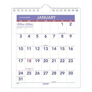 Mini Monthly Wall Calendar with Fold-Out Easel, 7 x 8, White Sheets, 12-Month (Jan to Dec): 2025 - 1 of 4