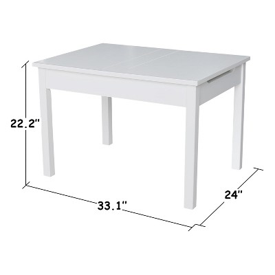 White Rectangular Extendable Wood Lift Top Table