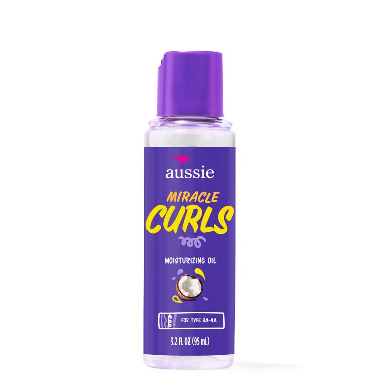 Aussie Miracle Curls Curl-Defining Oil Hair Treatment with Jojoba Oil - 3.2 fl oz, 1 of 9