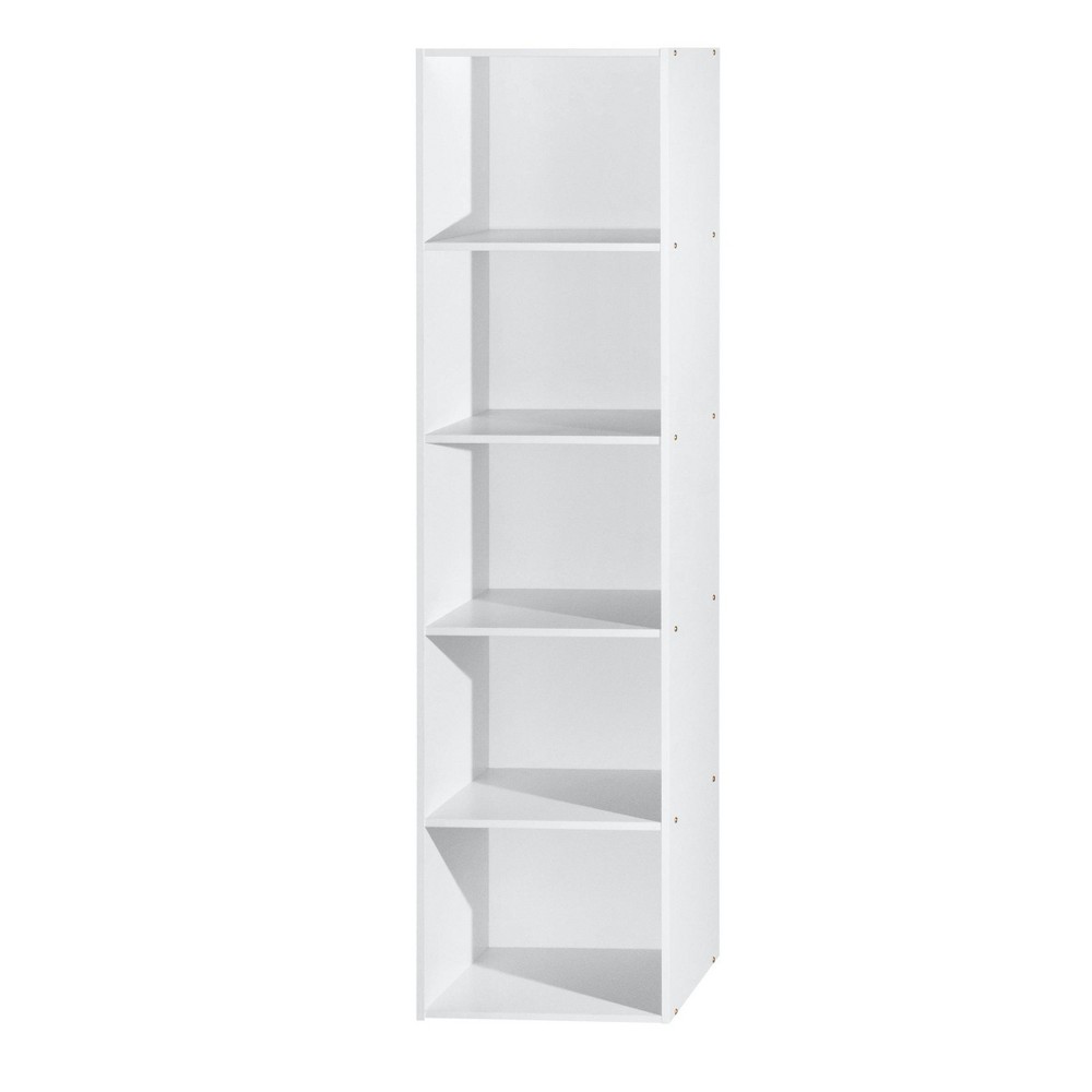 5 Shelf Bookcase White - Hodedah