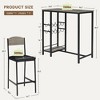 Kitchen Bar Table Set with Footrest, Table with 2 Upholstered Chairs, Dining Room Set for Counter Bar, Easy to Assemble for Small Space - 3 of 4