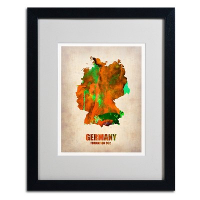 Trademark Fine Art -Naxart 'Germany Watercolor Map' Matted Framed Art
