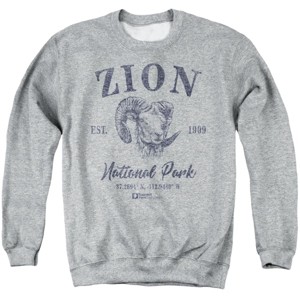 Men's Zion National Park Bighorn Sheep Icon Crewneck Sweatshirt - 1 of 4