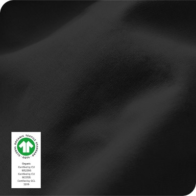 Twin XL Black Organic Cotton Percale Fitted Sheet Set