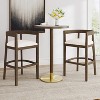 Christopher Knight Home Boris Upholstered Rubberwood Bar Stools with Open Curved Back (Set of 2) - 2 of 4