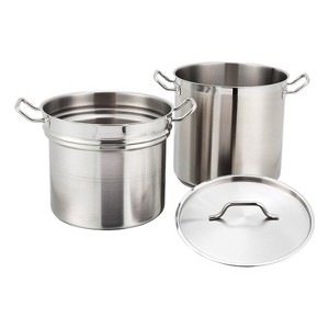 Winco Double Boiler with Cover, Stainless Steel - 1 of 2