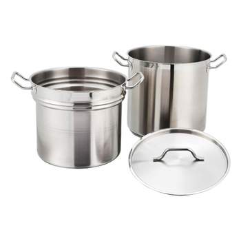 Winco Double Boiler with Cover, Stainless Steel