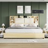 AMERLIFE Bed Frame with 4 Storage Drawers and Bookcase Headboard - 3 of 4