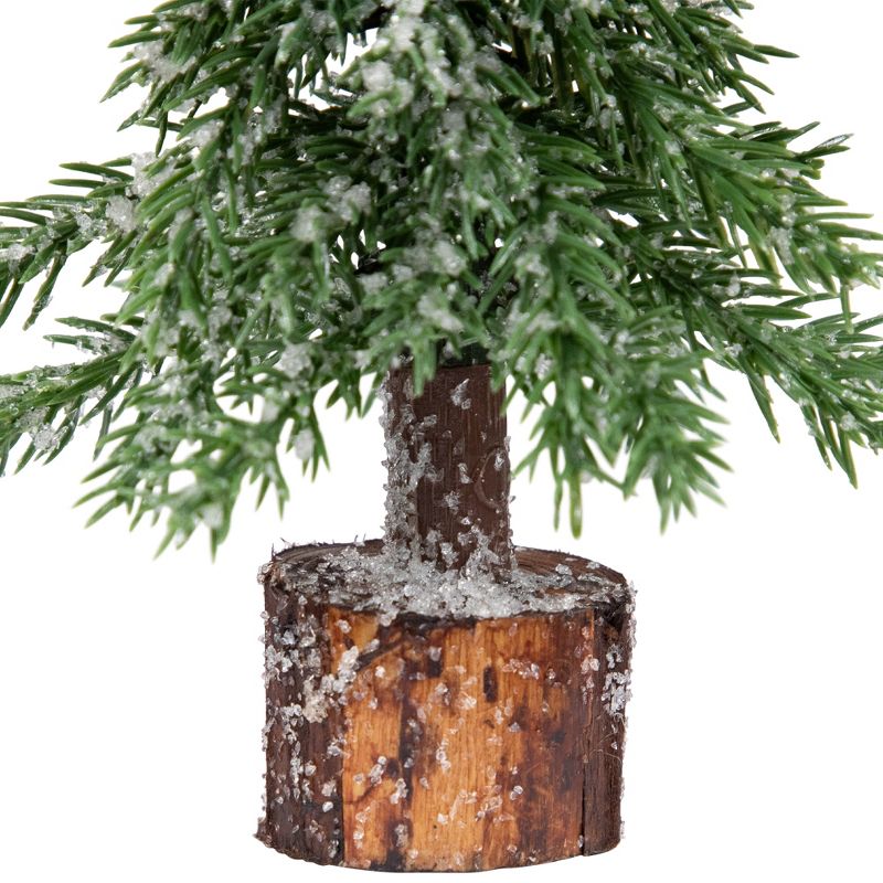 Northlight 0.6 FT Frosted Icy Pine Christmas Tree with Jute Base, 4 of 7