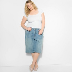 Women's Seamless Cap Sleeve Square Neck T-Shirt - Wild Fable™ - 1 of 4