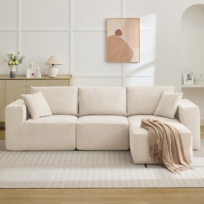 Sectional Sofa, Sleeper Sofa Couches with L-Shape Chaise, with Deep Seat, Upholstered Couches for Living Room Bedroom, No Assembly Required
