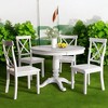 5-Piece Solid Wood Dining Table Set with 4 Chairs, Modern Marble-Style Table, Rubberwood Frame for Kitchen or Dining Room - 2 of 4