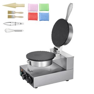 VEVOR Electric Ice Cream Cone Maker, Commercial 1230W Waffle Cone Machine, Non-Stick Stainless Steel Egg Roll Mold,with Temperature and Time Control - 1 of 4