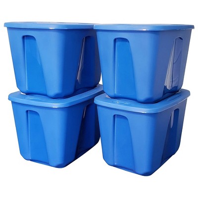 Homz 18 Gallon Plastic Multipurpose Utility Storage Bucket Tub