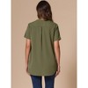 INSPIRE CHIC Women's Summer Casual V Neck Short Sleeve Curved Hem Loose Tunic Tops - 3 of 4