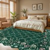 Floral Irregular Edge Carpet Indoor Non Slip Washable Boho Vintage Entry Rug Low Pile Throw Rugs for Entryway - 3 of 4