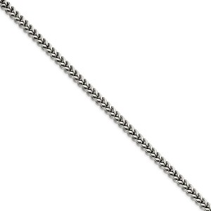 Black Bow Jewelry Men's 6.75mm Stainless Steel Franco Chain Necklace - 1 of 4