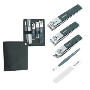 Unique Bargains Square Rotation Nail Clipper Kit 5-piece Set - 1 of 4