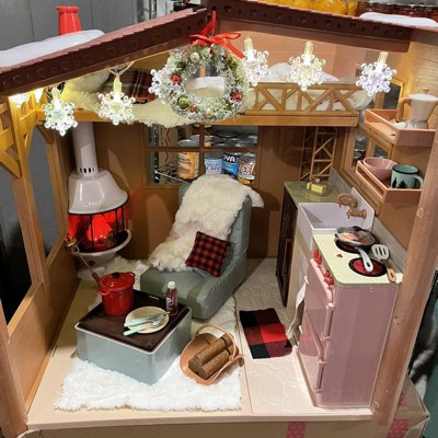 Our Generation Cozy Cabin Dollhouse Playset For 18 Dolls : Target