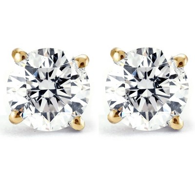 Pompeii3 1/4 - 2 Ct T.W. Natural Diamond Studs in 14k White or Yellow Gold