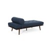 Chaise Lounge Mid-Century Modern with Button Tufted Cushion and Bolster Pillow for Living Room 64"-3irtyhousy - 2 of 4