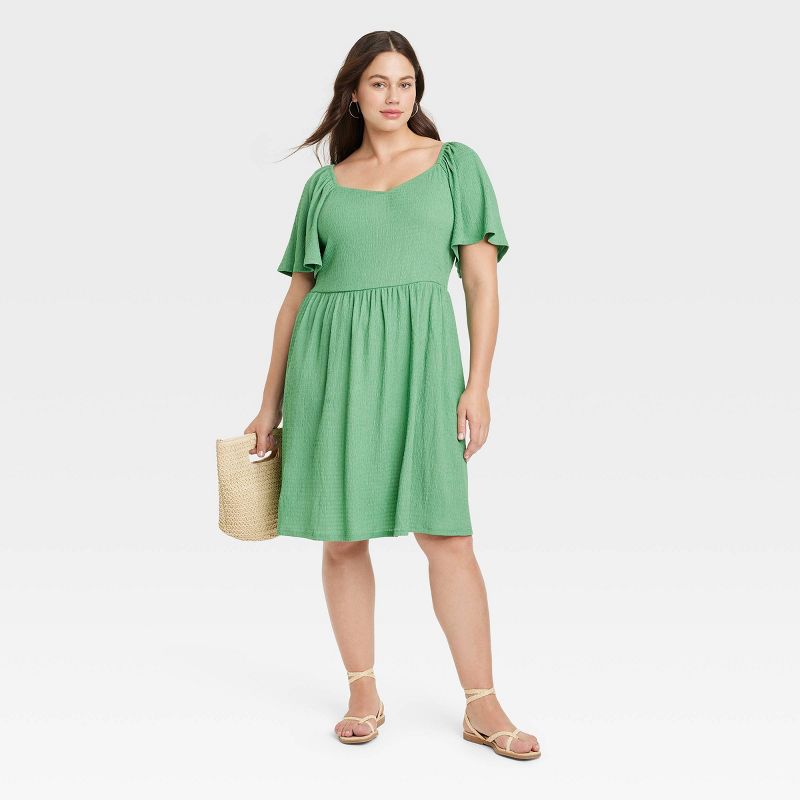 Women's Flutter Short Sleeve Mini A-Line Dress - Ava & Viv™, 4 of 5