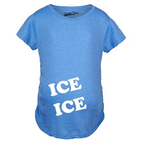 Maternity Ice Ice Pregnant Tee Novelty Baby Bump Pregnancy Announcement T shirt - Crazy Dog Maternity T Shirt - 1 of 4