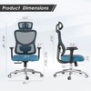 GlasFlength Task and Office Chairs with Support Armrest，Ergonomic, Adjustable，Computer Chair and Gaming Chair, Blue, 28.1"*18.1"*48" - 3 of 4