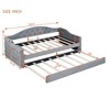 NicBex Twin Size Daybed Upholstered Frame Day Bed with Trundle, Sleeper Sofa with Tufted Button and Copper Nail for Apartment - 2 of 4