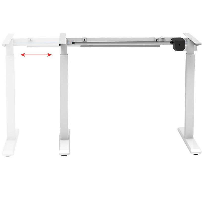 Monoprice Height Adjustable Sit-Stand Riser Table Desk Frame - White With Electric Single Motor, Compatible With Desktops From 39in-63in Wide, 4 of 6