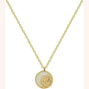 Clotth 18K Gold–Plated White Seashell Pendant Necklace Collection – French-Inspired Titanium Steel Jewelry for Women - 1 of 4