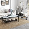 3pc Avalan Contemporary Marble Glass Coffee Table Set Black Coating/White - miBasics - 2 of 4
