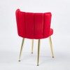 Okak Modern Accent Chair, with Iron Tube Golden Color Legs, Velvet and Comfortable Backrest, Set of 2 - 4 of 4