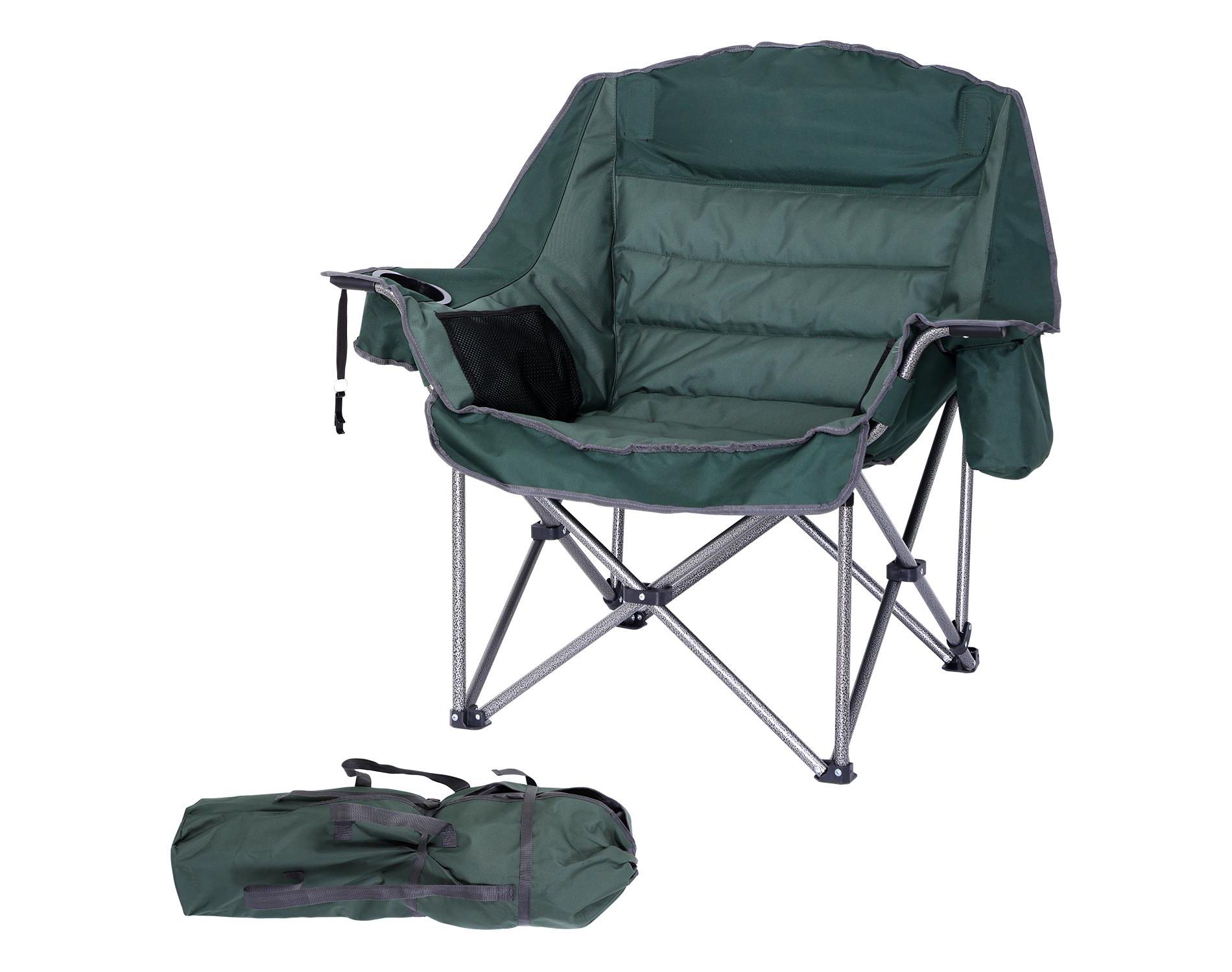 MUKE Oversized XL Padded Camping Chair with Cupholder, Cooler & Carry Bag, Heavy Duty 400lb, Outdoor Lounge Chair for Camping & Picnic