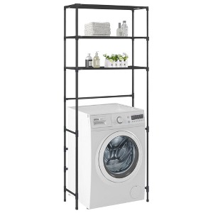 vidaXL 3-Tier Storage Rack over Laundry Machine Black 27.2 in.x11 in.x66.5 in. - 1 of 4