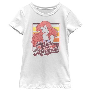 Girl's The Little Mermaid 70s Retro Ariel T-Shirt - 1 of 4