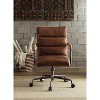Vynxaria Retro Brown Swivel Office Chair with 5-Star Base - 2 of 4