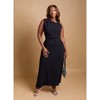 Rebdolls Women's Delilah Knotted A Line Maxi Dress - Black - 1X - 3 of 3