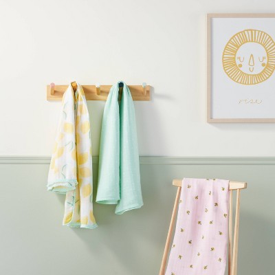 Muslin Swaddle Blanket Honeybee 3pk - Cloud Island&#8482; Pink/Yellow