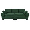 Modern Curved Sofa, Back Upholstered Couch with 2 Decorative Throw Pillows, Corduroy Fabric Couch for Living Room, Bedroom , Apartment - 3 of 4