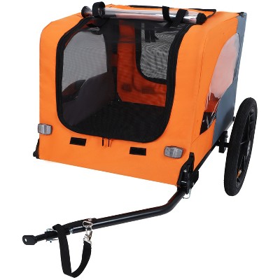 Gsluuk Outdoor Heavy Duty Collapsible Pet Bike Trailer with 16-Inch