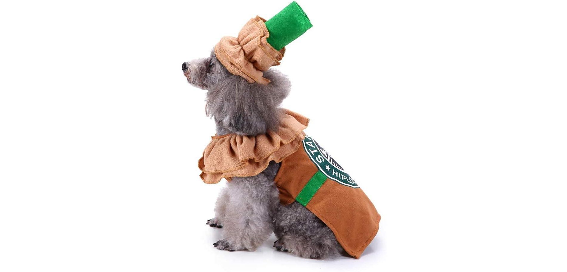 Latte Coffee Dog Halloween Costumes for Small Medium Dogs Cats, Puppy Dog Costumes Pet Clothes Outfit for Christmas Party Special Events