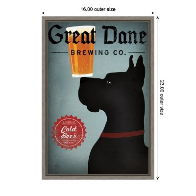 Amanti Art Great Dane Brewing Co by Ryan Fowler Canvas Wall Art Print Framed 16-in. x 23-in.