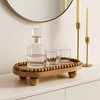 Elevated Wood Tray with Round Ball Feet for Centerpiece Table Decoration - Home Accent Perfect as Trinket, Jewelry, or Bathroom Vanity Tray - 4" Brown - 3 of 4